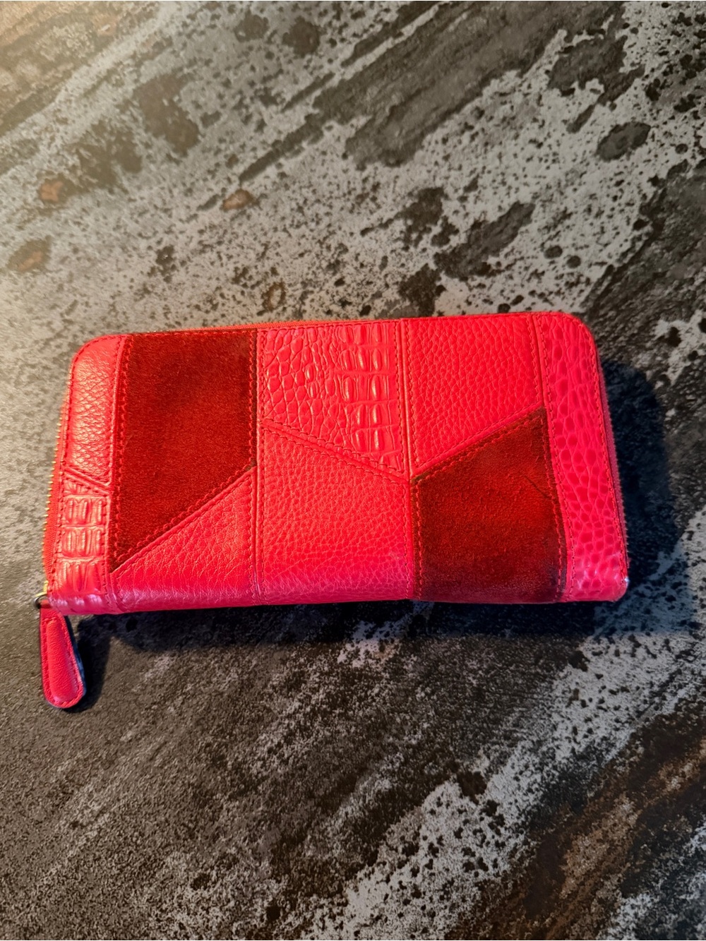 Vera Bradley Red Patchwork Zip-Around Wallet
